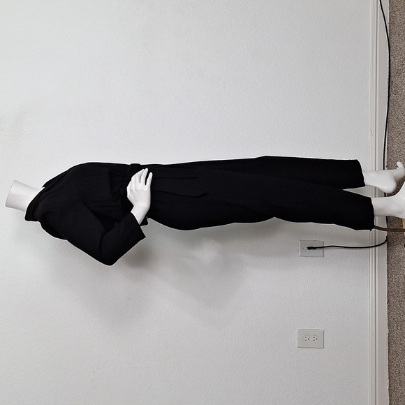 Modern Citizen Black Romantic Goth Surplice V-Neck Collared Belted Jumpsuit *S - Picture 6 of 8